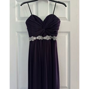 Floor length dress with beading detail